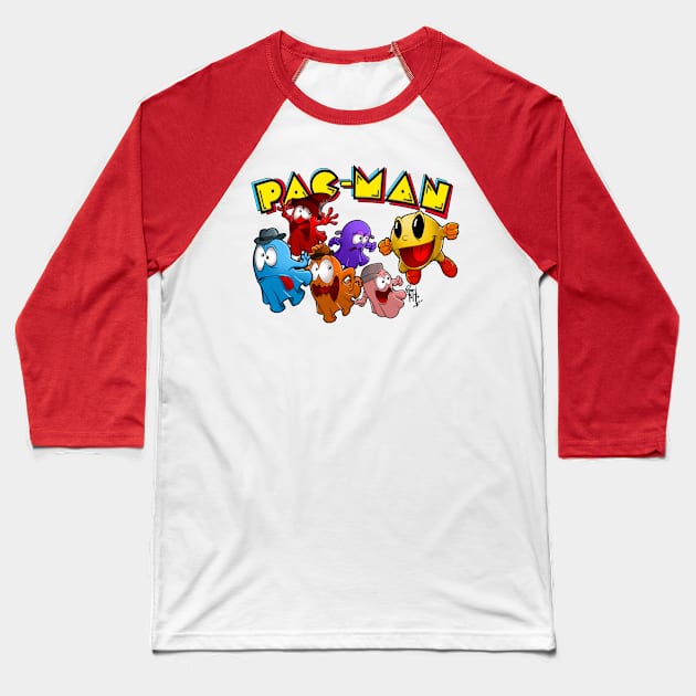 Pacman Baseball T-Shirt by AV Art Studio